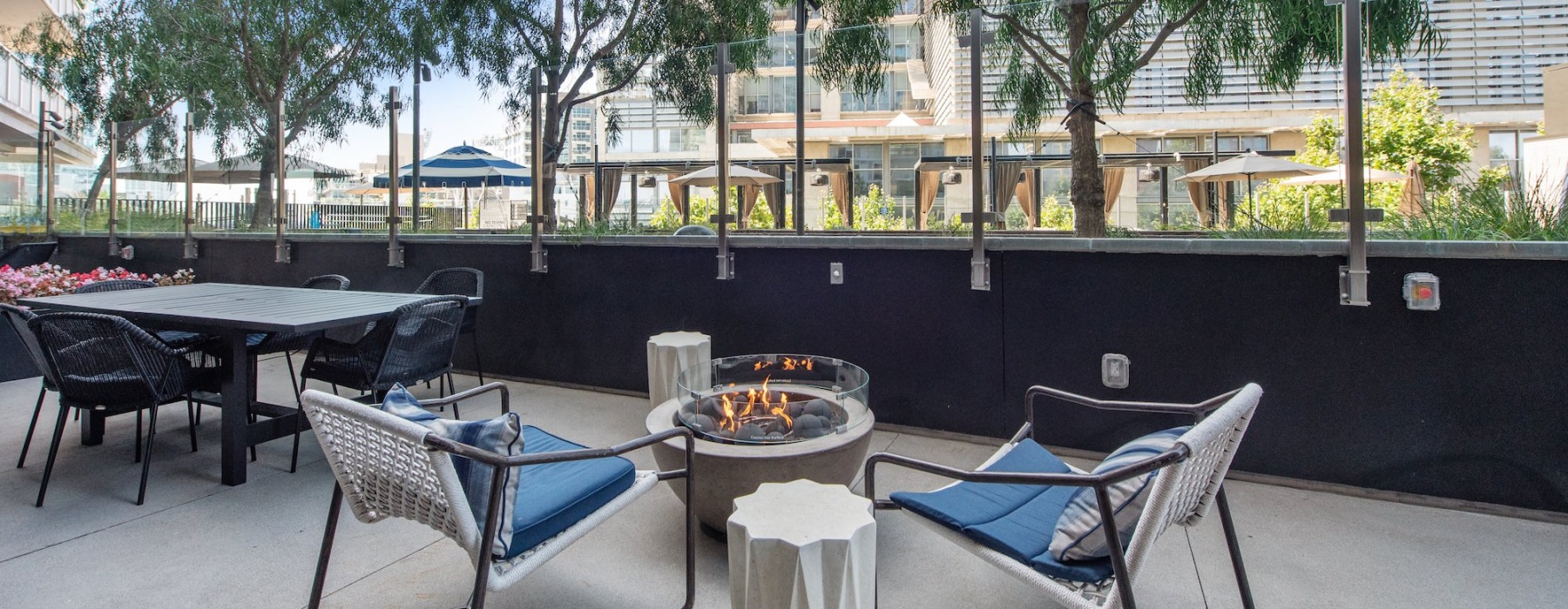 chairs near a fire pit